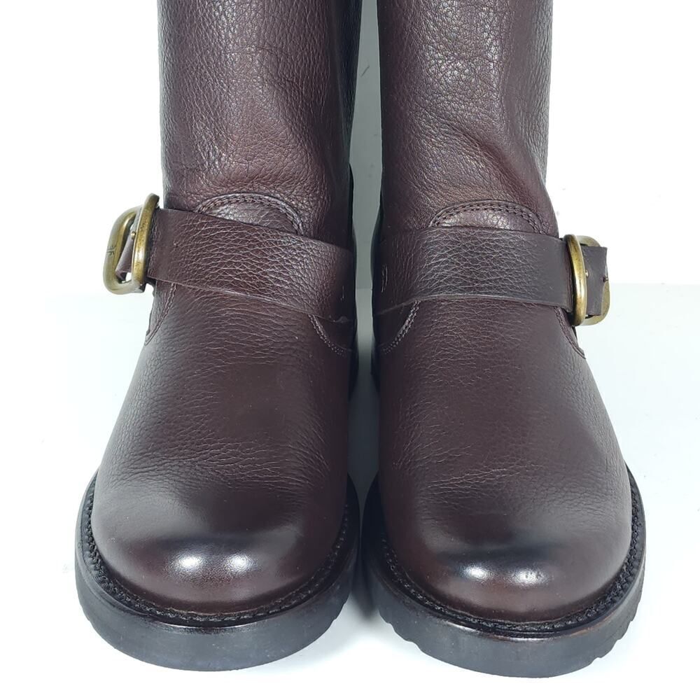 Frye Women's Veronica Short US 6B Brown Leather Pull On Moto Biker Boots - Picture 4 of 13